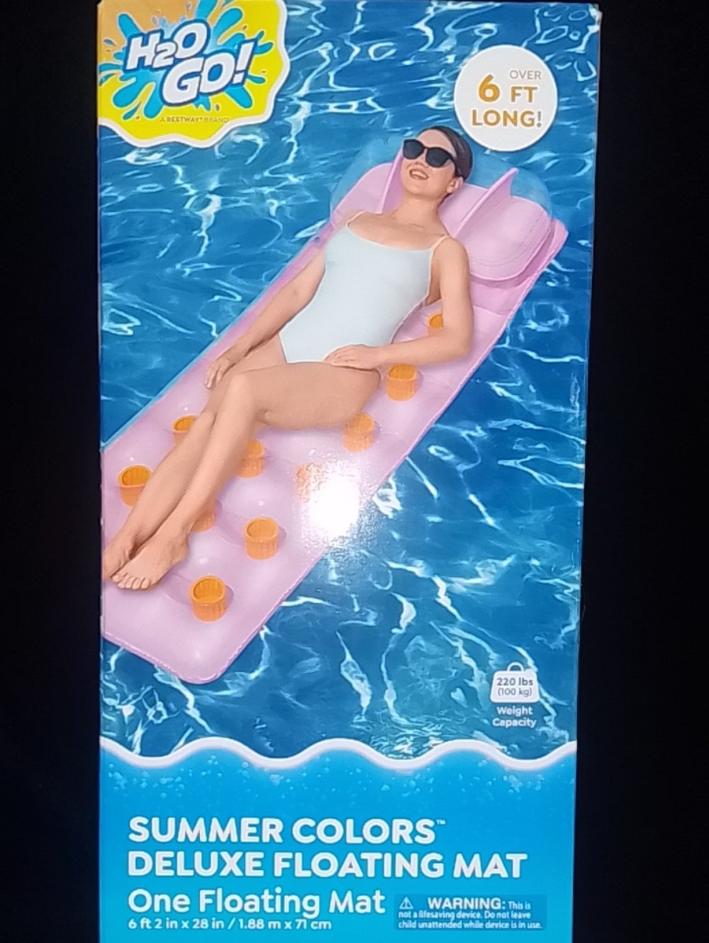 H2O Go! Summer Colors Pink Deluxe Floating Mat